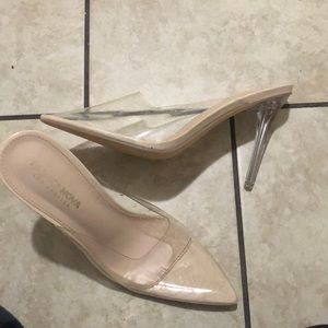 Clear/ cream heels